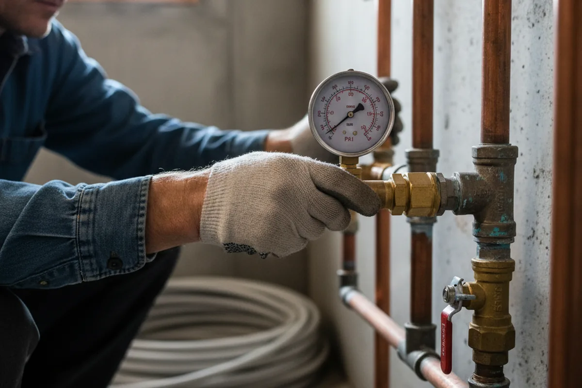 Pressure testing a repaired line during Water Line Repair in Bringhurst